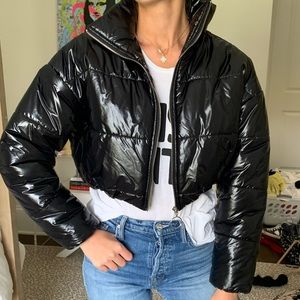 Waisted Cropped Puffer Jacket